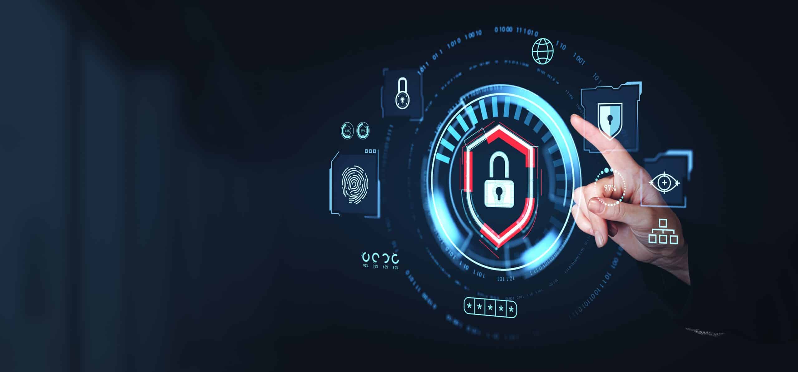 Digital security interface with a locked shield