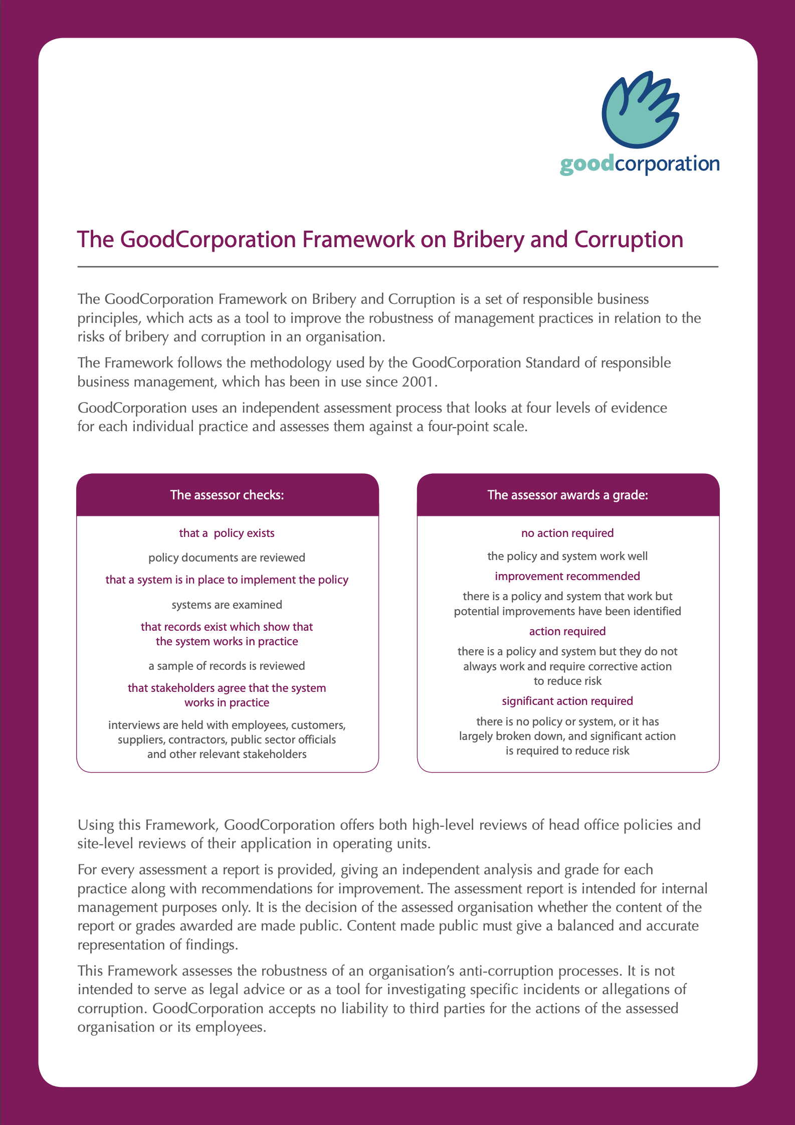 The GoodCorporation framework on anti-bribery and corruption
