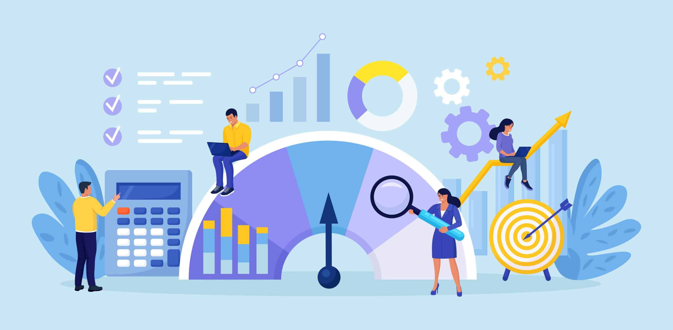 Visualization of business analytics and teamwork