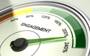 Engagement meter showing high interaction levels.