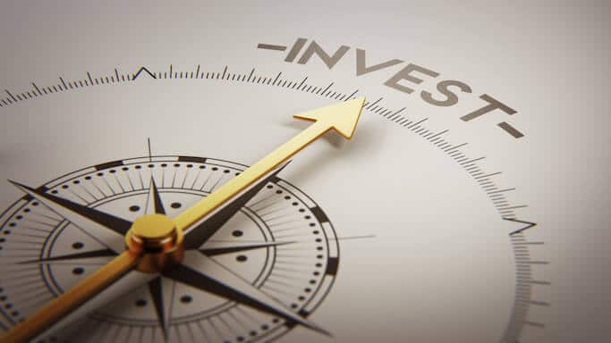 Compass pointing towards investment direction.
