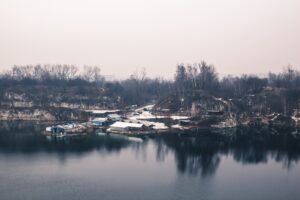 wide shot of a quarry