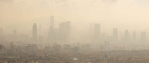 extreme air pollution across a city