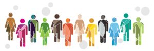 Abstract diverse people illustration with circles
