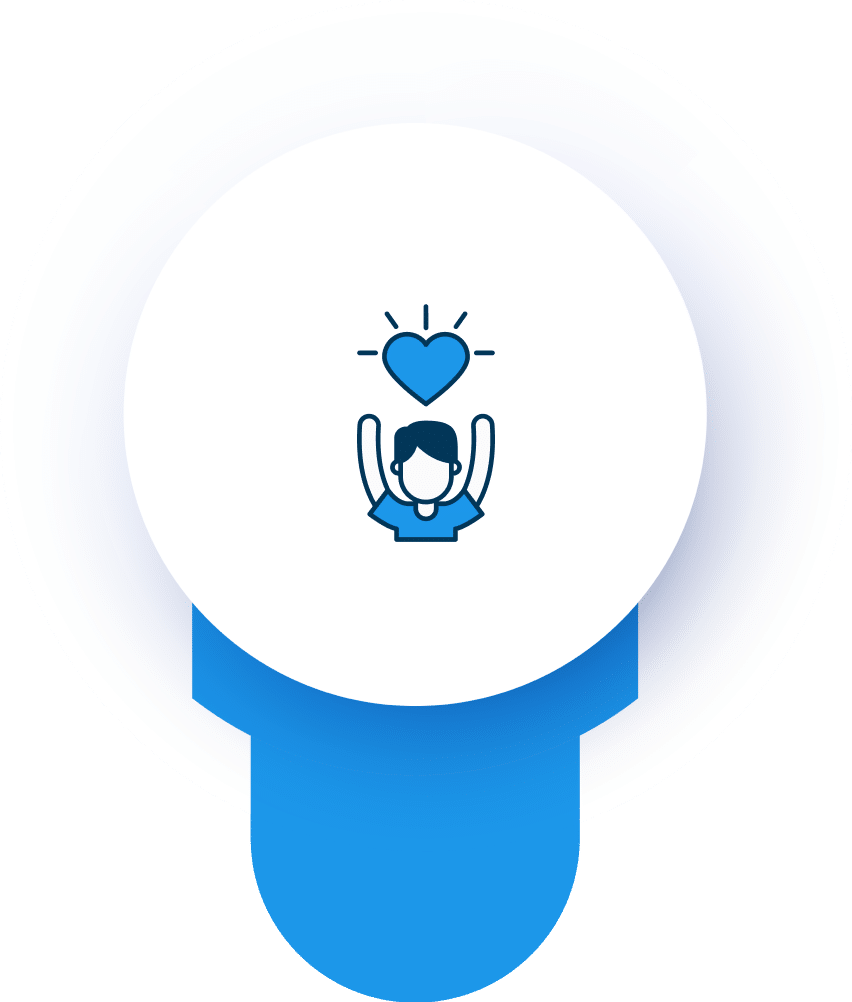 person with a heart above them icon