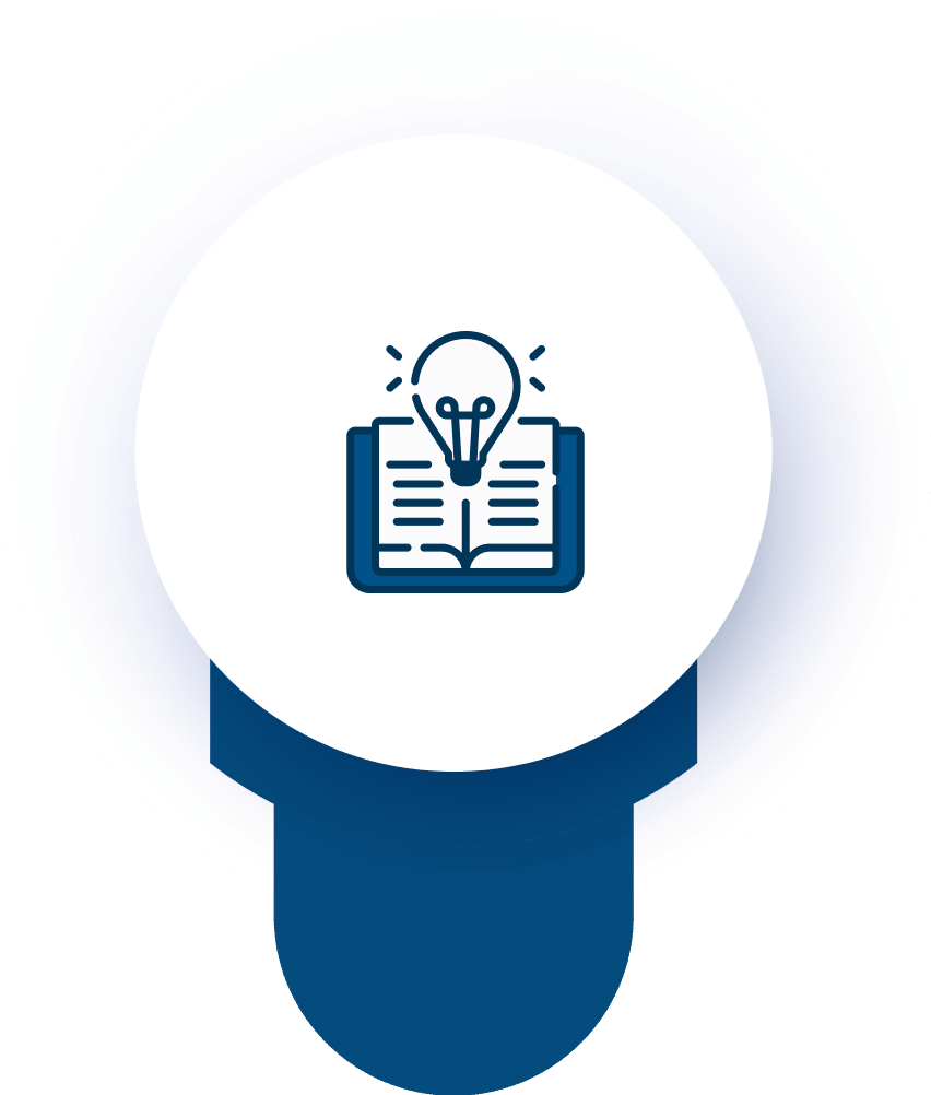 book with a lightbulb over it icon