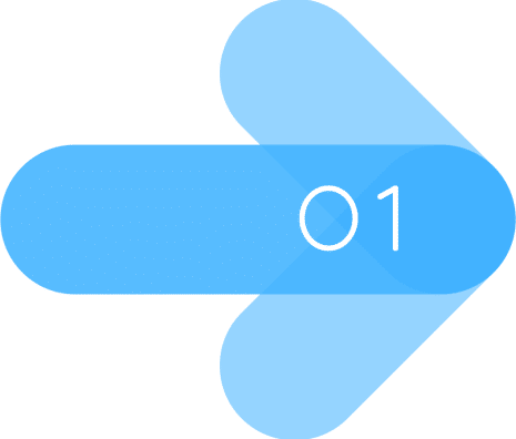 blue arrow pointing to the right with the number 1 in the middle