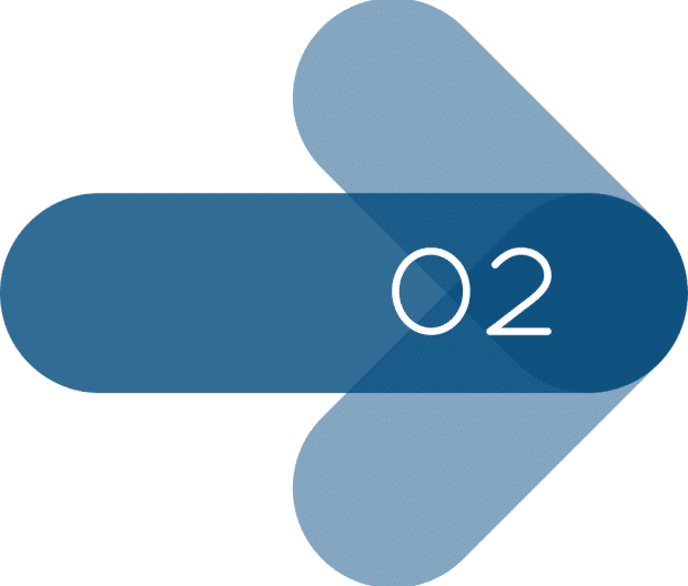 blue arrow pointing to the right with the number 2 in the middle