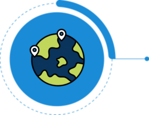 Illustration of Earth with location markers