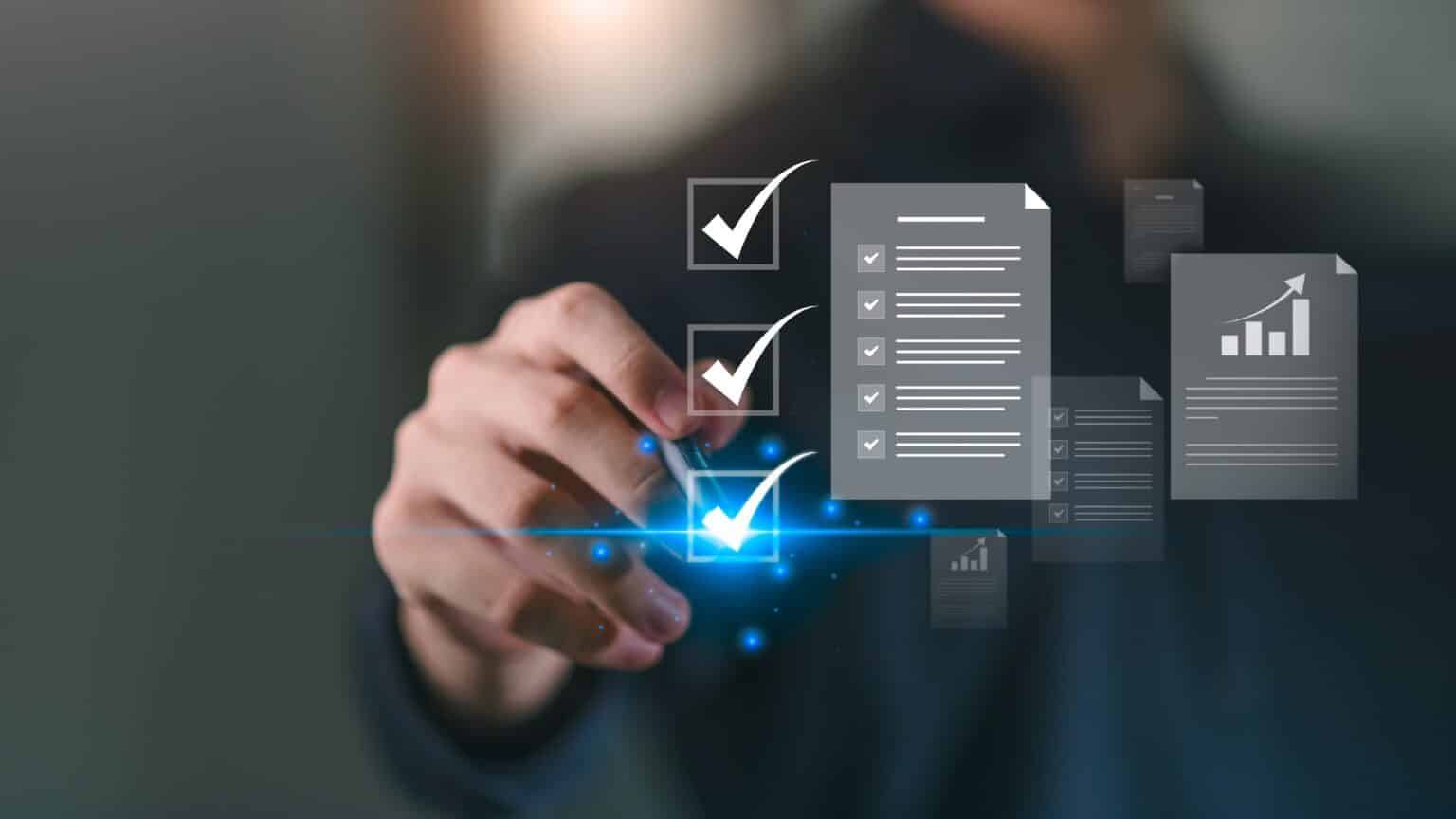 Hand selecting options from digital documents.