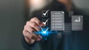 Hand selecting options from digital documents.