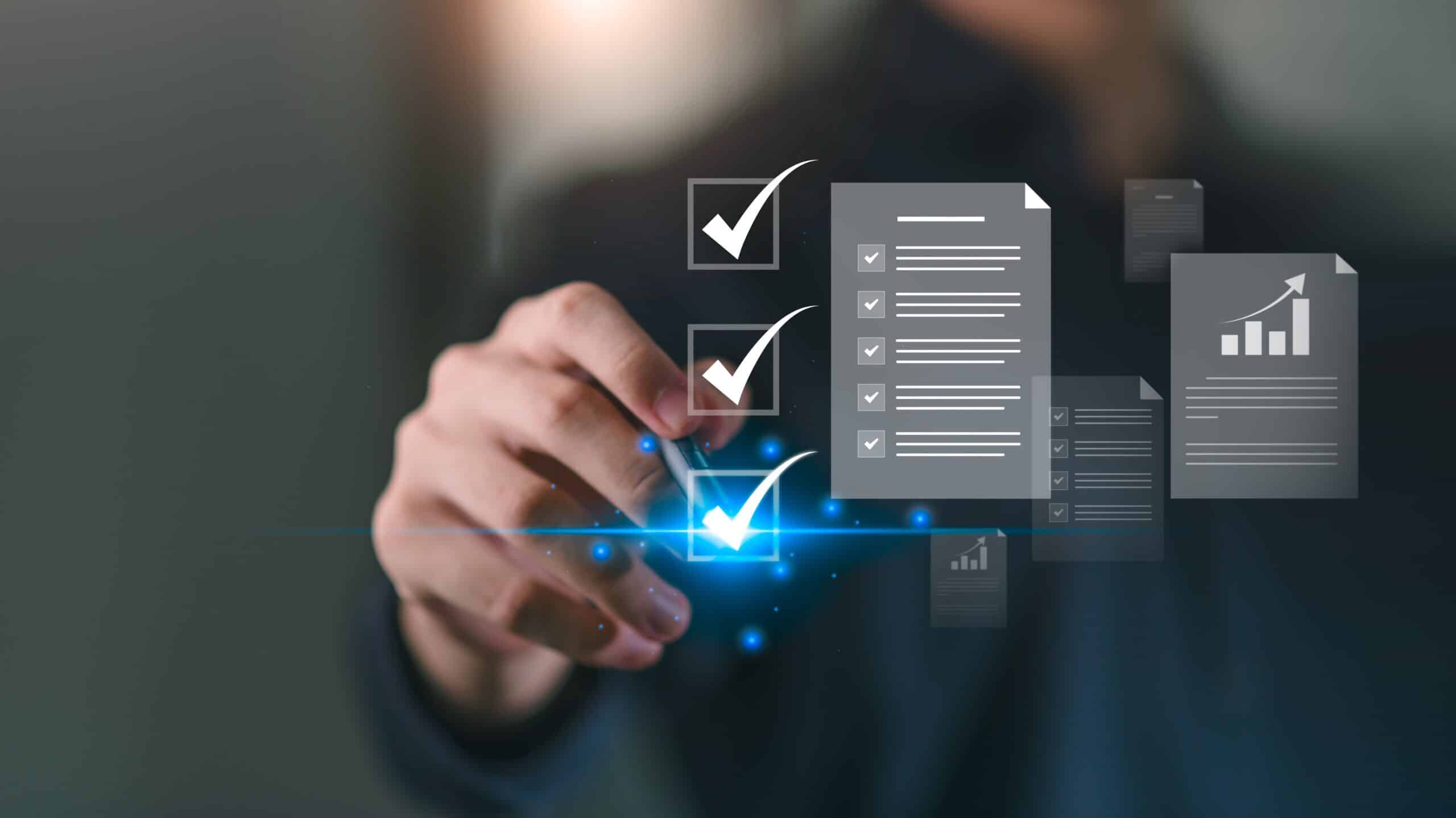 Hand selecting options from digital documents.