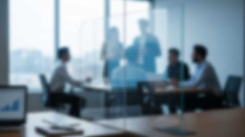 Team meeting in modern office conference room