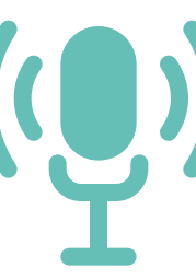 Turquoise green microphone icon